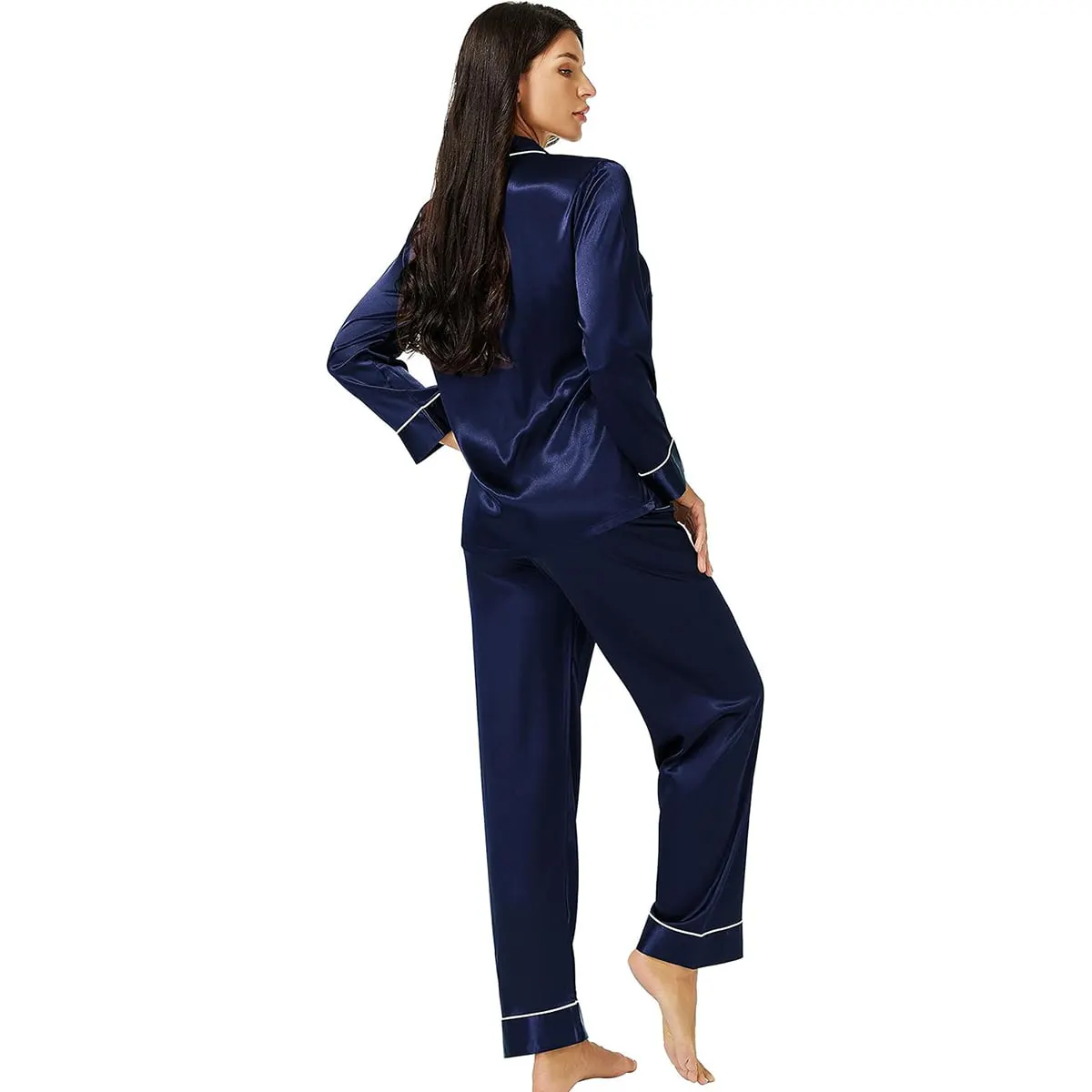 Caprisious Women’s Full Sleeve Silk Satin Pajama Set — photo 2
