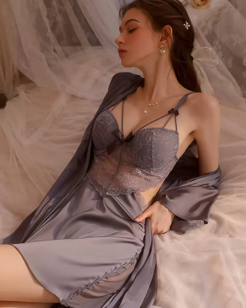 Caprisious Women’s Silk Satin Nightgown Set without Robe — photo 4