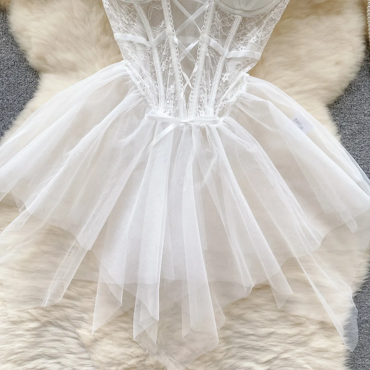 Caprisious Elegant Lace Corset Dress with Adjustable Straps and Matching Bottoms — photo 7